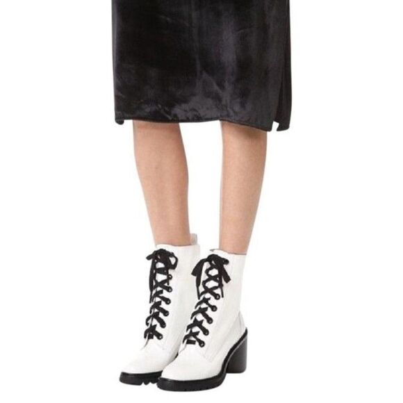 Womens Marc Jacobs White Ryder Lace Up White Boot Size 35 US 5 - Picture 13 of 13